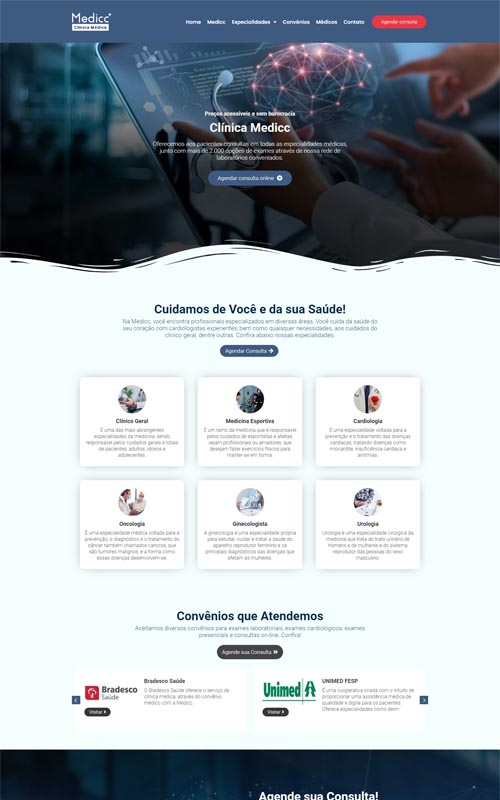 Modelo de Site para médicos autônomos, clinica de médicos ou consultórios médicos