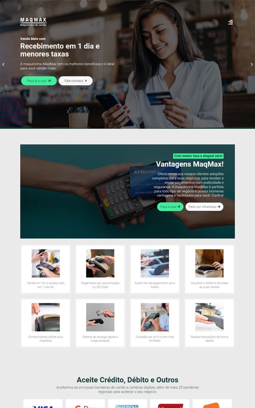 Modelo de Site para maquininhas de cartão
